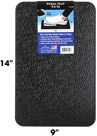 Stay-in-Place Pedal Mat - 9" x 14" - Keeps Sewing Machine Pedal in Place
