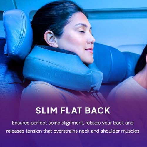 Cabeau Evolution S3 Travel Pillow - Memory Foam Neck Pillow for Airplane and Long Flights with Seat Straps for Head and Neck Support, 360 Degree Support (Steel Grey)