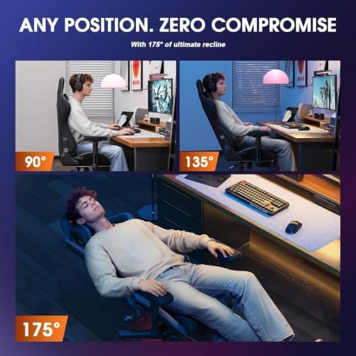 Douxlife 3D Kneading Massage Gaming Chair with Footrest, Ergonomic PC Chair