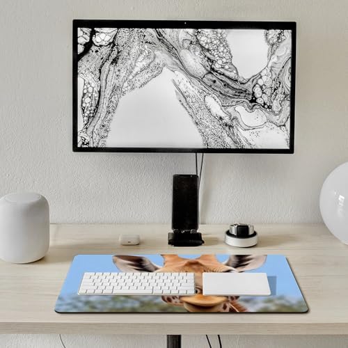 Animal Giraffe Stretching Head Long Neck Closeup Cute Large Mouse Pad Gaming Mousepad Desk Pad for Keyboard and Mouse Mat Non-Slip Base 40X75cm, Style