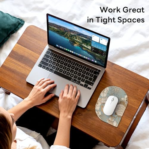Contoured Oval Mouse Pad 6x8in Non-Slip for Laptop,Bird