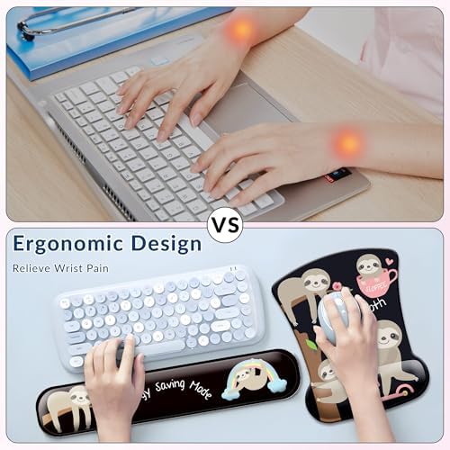 Desk Mat Set Keyboard and Mouse Pad with Wrist Rest Support