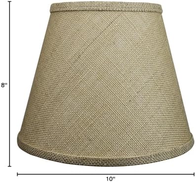 FenchelShades.com Lampshade 6" Top Diameter x 10" Bottom Diameter x 8" Slant Height 6x10x8" with Spider Attachment Diameter 0.4 Inch for Lamps with a Harp (Burlap Natural)
