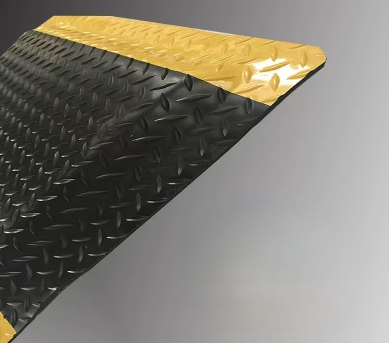 1 Pack Odorless Anti-Fatigue Mat Anti-Static Anti-Fatigue Inline Foot Mat (Black bottom yellow edge,0.6Mx0.45Mx20mm)