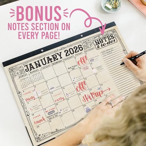 Large Desk Calendar 2026 - Desktop Calendar 2026-2027