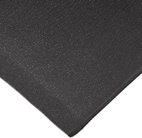 NoTrax T42 Standard PVC Safety/Anti-Fatigue Comfort Rest Ribbed Foam, for Dry Areas, 3' Width x 10' Length x 3/8" Thickness, Coal