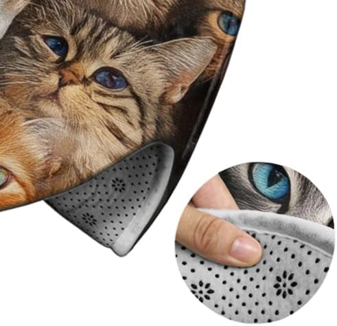 Highly Premium Quality Floor Mat, Office Chair Decor Mat, Room Sofa Yoga Soft Round Carpet Cute Cats Art, 24inch