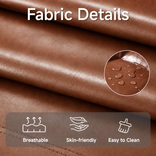 Floor Chair with Back Support, 42-Position Adjustable Gaming Chair for Adults, Faux Leather Floor Lounger, Reading Chairs with Neck Support, Foldable Floor Seat for Sleeping, Gaming (Brown)