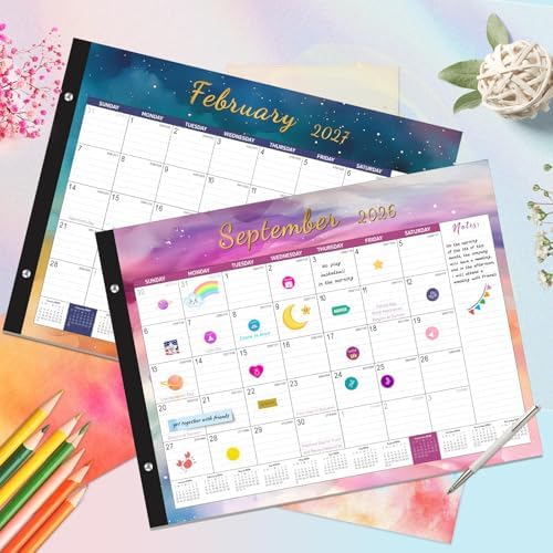 Large Desk Calendar 2026-2027,Jul 2026-Dec 2027,Gannyfer 18-Month Calendar