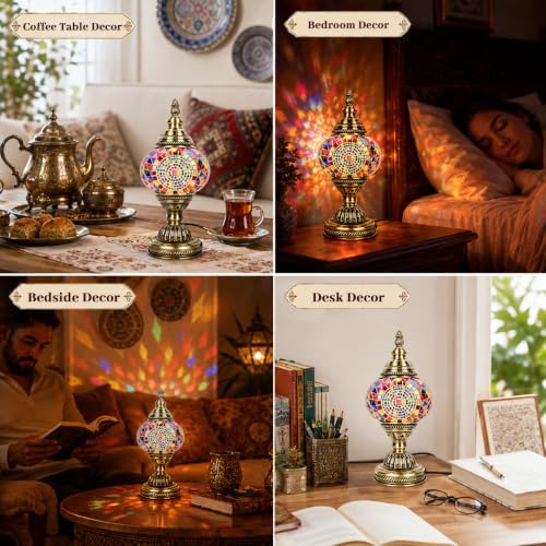 Joyclub DIY Turkish Mosaic Lamp Kit for Adults, Beginner Friendly, Colorful