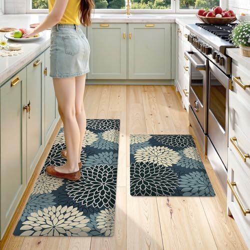 KIMODE Kitchen Mats for Floor 2PCS,Cushioned Anti Fatigue Standing Mat