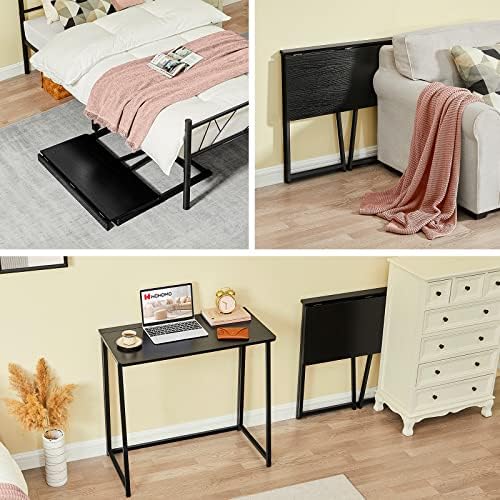 WOHOMO Folding Desk, 31.5" Foldable Computer Table for Small Spaces, Black