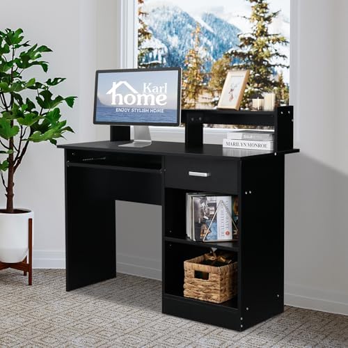 Karl home Computer Desk Study Writing Desk, Black