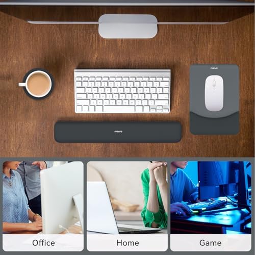 MOSISO Ergonomic Keyboard & Mouse Pad Wrist Rest Set, Slate Gray