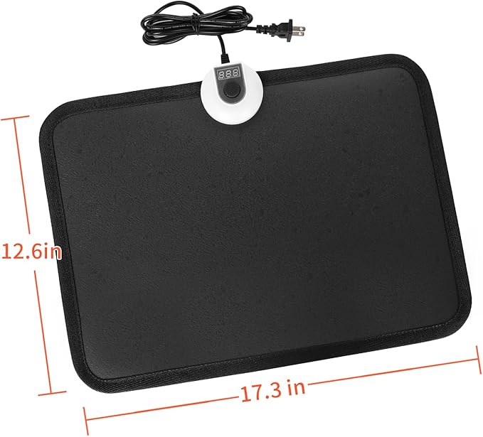 Electric Heated Floor Mats - AC 110V Foot Heater, Heated Foot Warmer Mat Under Desk for Office and Home (Black)