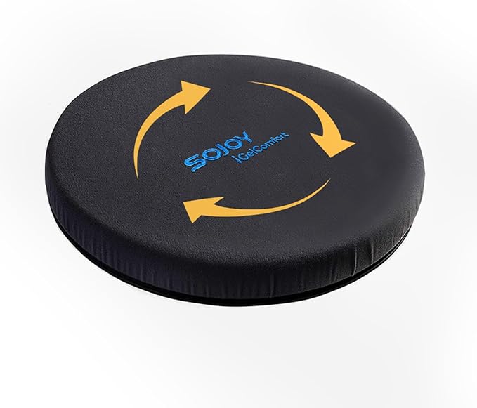 Sojoy iGelComfort Deluxe Gel Swivel Seat Cushion with Supportive Memory Foam 360 Degrees Rotating Seat Cushion for Home,Stool Chair,Office (Green, 15.5 * 15.5 * 2.5)