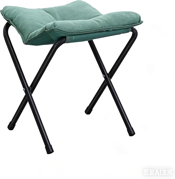 Foldable Ottoman Foot Rest, Foot Stool with Soft Cushion, Compact Lazy Sofa Stool for Living Room Bedroom Office Dorm RV (Green)