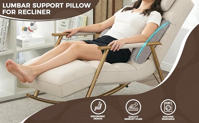 Large Lumbar Cushion Lumbar Support Pillow, Ergonomic Lumbar Pillow with Machine Washable, Help Relieve Pain of Back, Lumbar, Tailbone and Sciatic Nerve Support. (Dark Grey)