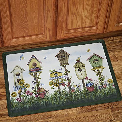 PowerSellerUSA Printed Anti Fatigue Mat, Non Slip Printed Textured Comfort Standing Floor Mats for Living, Dining Room, Bedroom, Kitchen, Office, Work (18x30 in., Birdhouse)