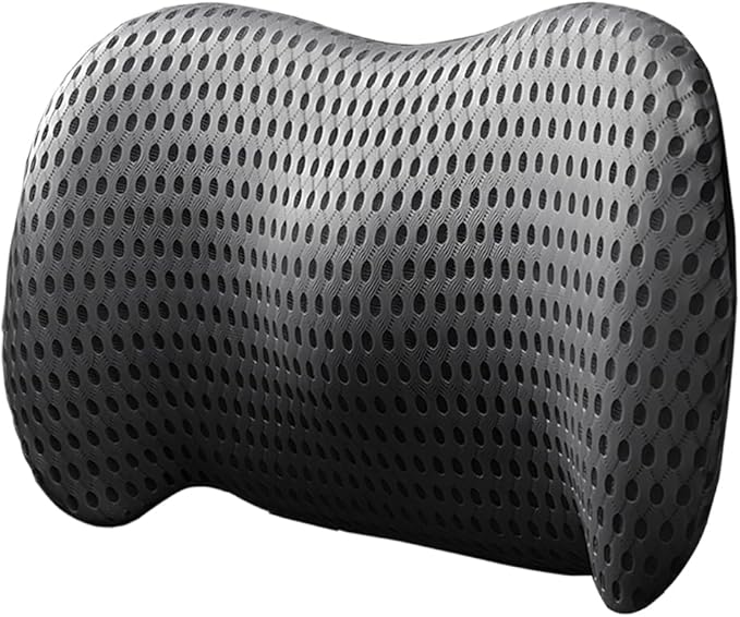Car Lumbar Support Pillow, Memory Foam Ergonomic Vehicle Lower Back Support Cushion for Back Pain Relief and Sciatica, Automotive Seat Lumbar Pillow, Universal for Vehicles (Dark Gray)