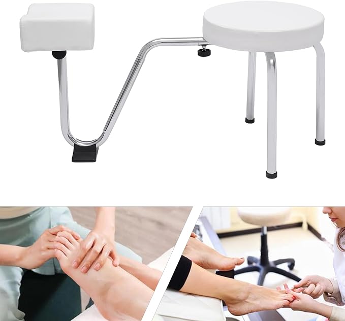 Adjustable Height Portable Foot Rest Stool for Spa Beauty Salon Studio Equipment Supplies (Black) (White)