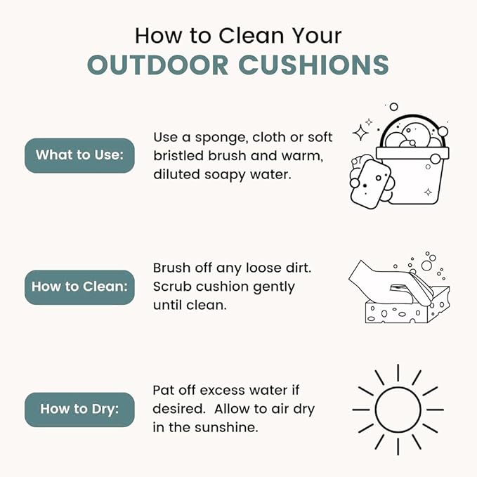Outdoor 18 inch Square Patio Dining Chair Pads – Comfortable Fiber-Filled Seat Cushions with Ties, Reversible Polyester Fabric - Sunbeam, Set of 4