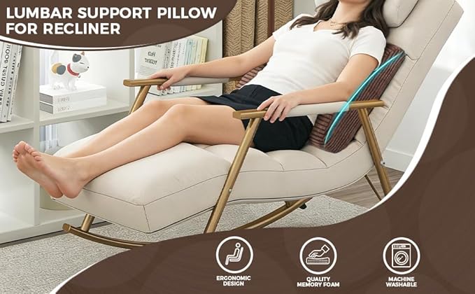 Large Lumbar Cushion Lumbar Support Pillow, Ergonomic Lumbar Pillow with Machine Washable, Help Relieve Pain of Back, Lumbar, Tailbone and Sciatic Nerve Support. (Brown)