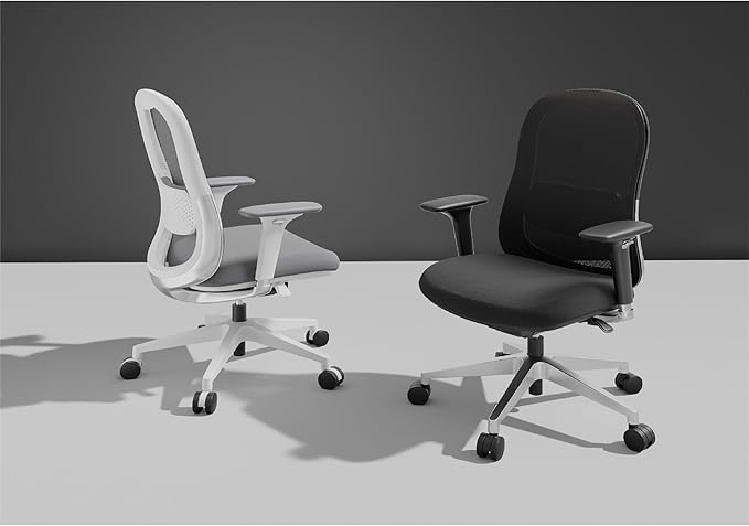 WorkPro® Uomo Ergonomic Mesh/Fabric Mid-Back Office Chair, Black/Chrome, BIFMA Compliant