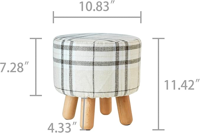 H&B Luxuries Fabric Round Padded Ottoman Foot Rest Stool
