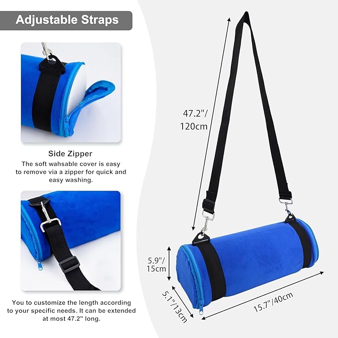 Car Seat Footrest for Children, Strap-On Car Seat Leg Support Pad, Footrest for Children Ideal for Long Road Trips, Car Seat Footrest for Children—(Blue)
