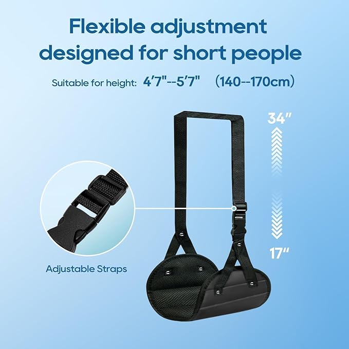Airplane Foot Hammock, Portable Leg Rest with Removable Cushion for Women and Men, Ergonomic Support for Travel, Car & Home