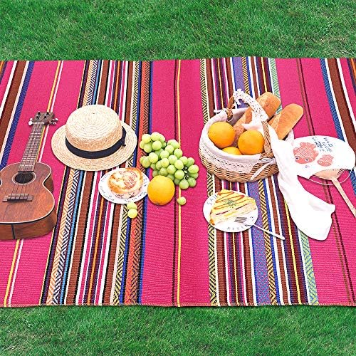 Xplanet 84 X 59 Inch Mexican Serape Blanket Bay Window Blanket, Mexican Tablecloth Serape Tatami Blanket Bed Blanket Table Cover Tapestry Blanket Picnic Mat for Mexican Party Wedding Decorations