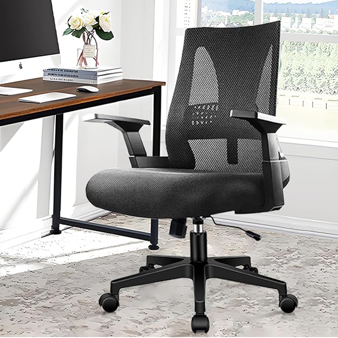 CLATINA 500lbs Big and Tall Office Chair Heavy Duty Mesh Ergonomic Computer Chairs with Adjustable Lumbar Support and Wide Comfy Seat for Home Office Conference Heavy People, Black, 8 Pack