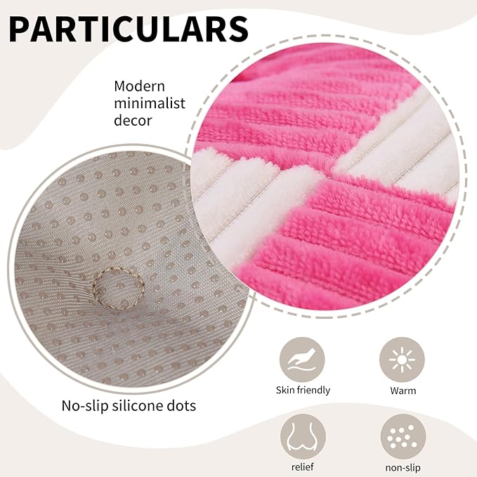 Office Stacking Chair Cushions 4 Pack, Corduroy High Density Foam Kitchen Seat Cushions with Ties, Square 17" x 17" Indoor Non-Slip Dining Chair Pads, White + Pink,4pcs