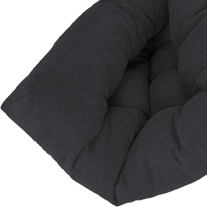 Chair Cushion, Chair Cushions for Dining Chairs, Chair Pads and Mat with Ties for Indoor Kitchen Seat and Desk (Black, 4 Count - 17 x 16 in)
