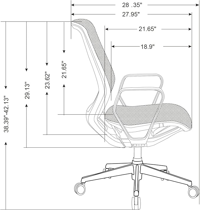 WorkPro® Sentrix Ergonomic Mesh/Mesh Mid-Back Manager Office Chair, Fixed Arms, Black, BIFMA Compliant