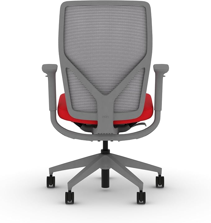 HON Flexion Mesh Office Chair, Height Adjustable Arms, Conference Room Chairs with Lumbar Support, Titanium Mesh, Titanium Frame, Ruby