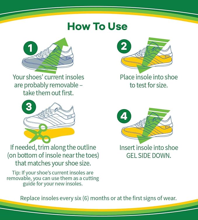 Dr. Scholl’s Sport Insoles - Superior Shock Absorption and Arch Support to Reduce Muscle Fatigue and Stress on Lower Body Joints for Men Size 8-14,(Pack of 12)