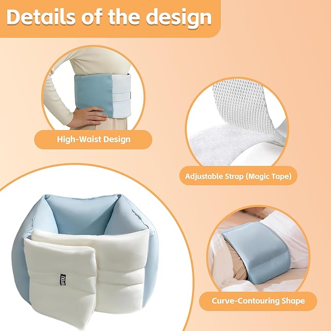 Lumbar Support Pillow for Office Chair & Sleeping, Wrap Around Lower Back Pillow with Breathable Ice Silk Cotton, Provides Comfortable Lower Back Support for Side/Back/Stomach Sleepers