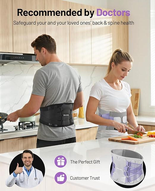 Back Brace for Women, Support Brace for Lower Back Pain Relief, Adjustable Lumbar Support Belt with Lumbar Pad, Ergonomic Breathable Immediate Relief Brace for Herniated Disc Sciatica Scoliosis,L