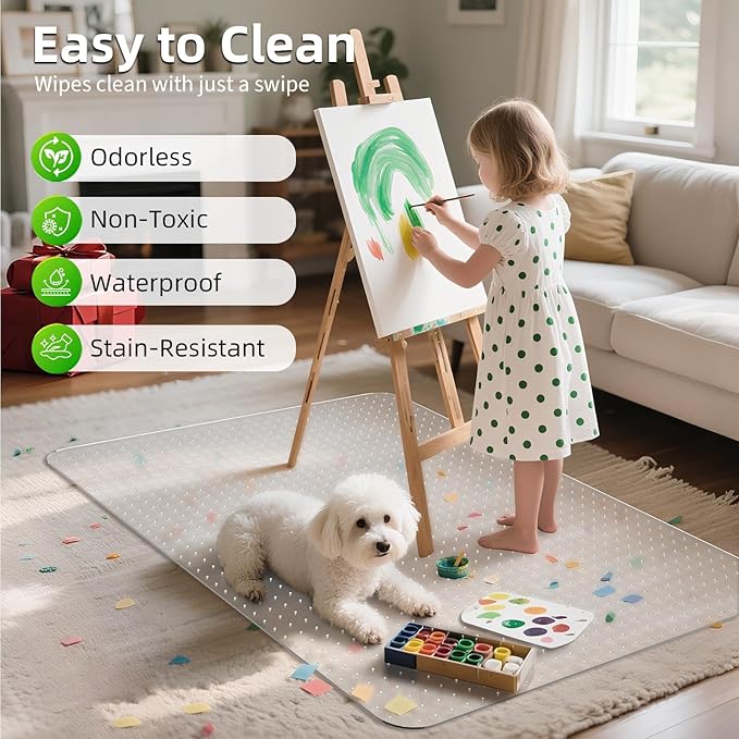 Office Chair Mat for Carpet: 36" x 48" Clear Floor Mats with Lip,Computer Desk Floor Mat -PVC Plastic Rug Carpet Protector Mats for Gaming Chair Under Desk Pad for Rolling Chair,Easy Glide