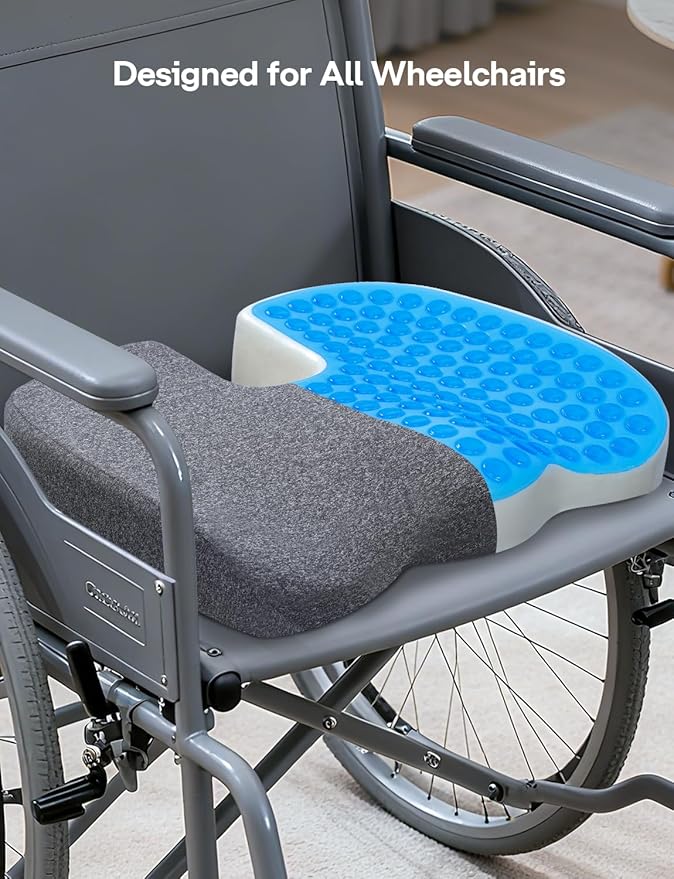 Medisana Gel Wheelchair Cushions for Pain Relief,GC 150G Seat Cushion for Tailbone, Sciatica, Back & Hip Support, Ergonomic Office Chair Cushion for Office, Car Seat & Wheelchair (Grey-19×16"×2.8")