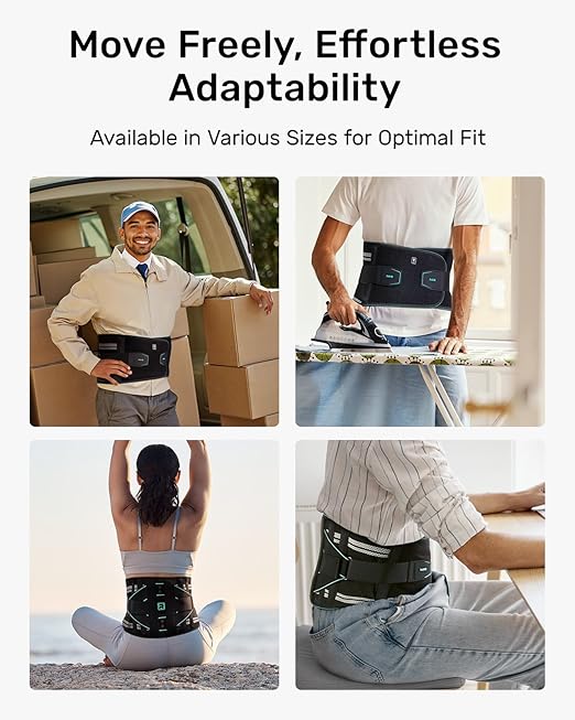 Rakiie Back Brace for Lower Back for Women Men, Elastic Back Support Belt with 8 Stays for Lifting at Work, Breathable Soft Lumbar Support, Blue XXL