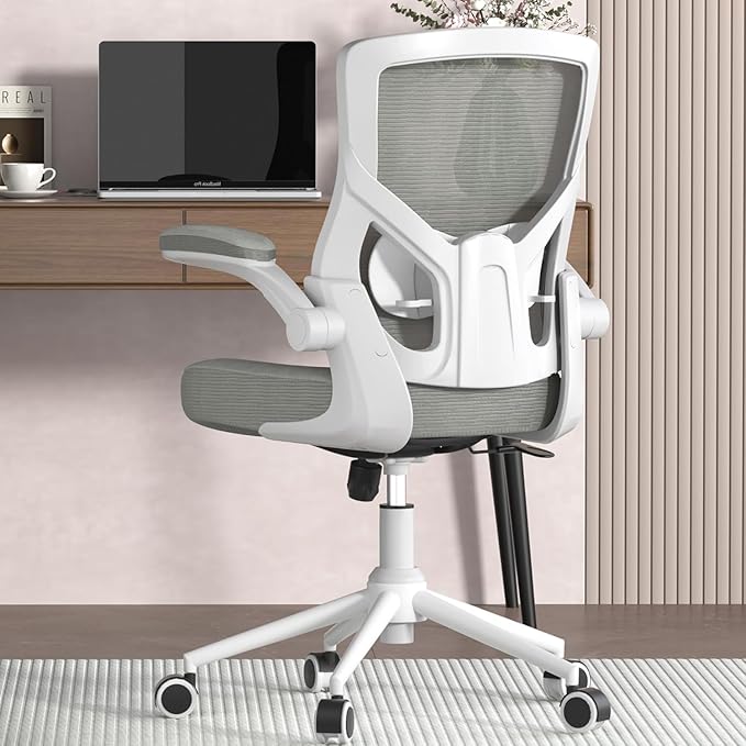CYKOV Office Chair, High Back Desk Chair Adjustable Height and Ergonomic Design Home Office Computer Chair Executive Lumbar Support Padded Flip-up Armrest Swivel Task Chair
