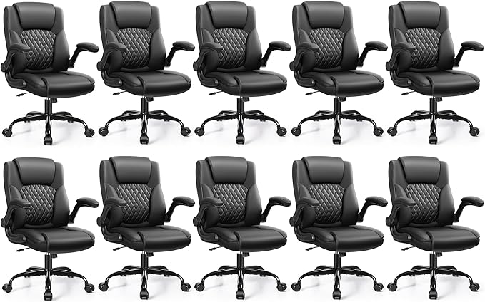 Leather Office Chair, PU Home Computer Desk Chairs with Ergonomic Back Support, 360°Swivel Free,Small Gaming Chair with Wheels and Adjustable Armrests, for Short People Use