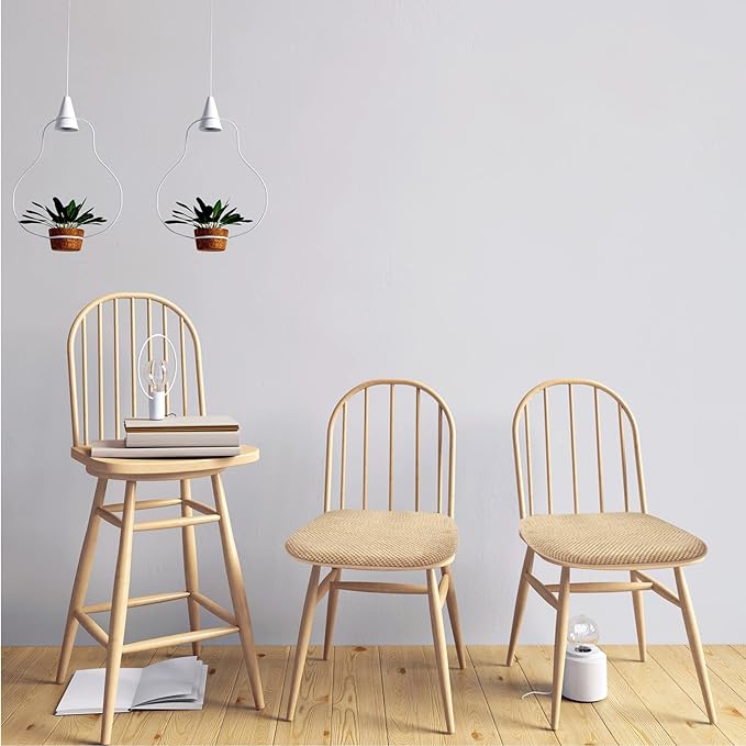 Khaki Foam Seat Cushions Kitchen Chairs Pads for Dining Chairs Non Slip Patio Seat Cushions Set of 4 Washable U Shaped Soft Thick Large Metal Wooden Chair Cushions,17" x 15"