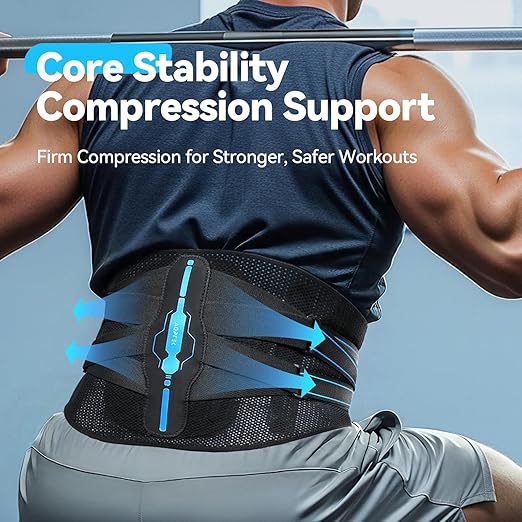 AGPTEK Back Brace for Lower Back Pain Relief, Breathable Air Mesh Back Support Belt with Ergonomic 3D Lumbar Pad for Work, Sciatica, Scoliosis, Herniated Disc, Adjustable Dual Straps, for Men Women (Small)