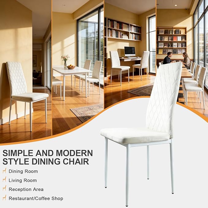 Lightdot Dining Chairs Set of 2, Moden Kitchen Table Chairs with Mental Legs and Padded Seat for Dining Room/Kitchen/Living Room/Restaurant, Beige