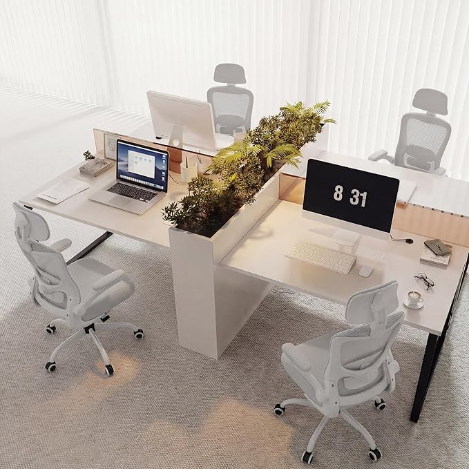 Office Chair, Ergonomic Mesh Desk Chair with Adjustable Lumbar Support and Headrest, Flip-up Armrests, High Back Computer Task Chair for Home and Executive Office (G-All Grey)