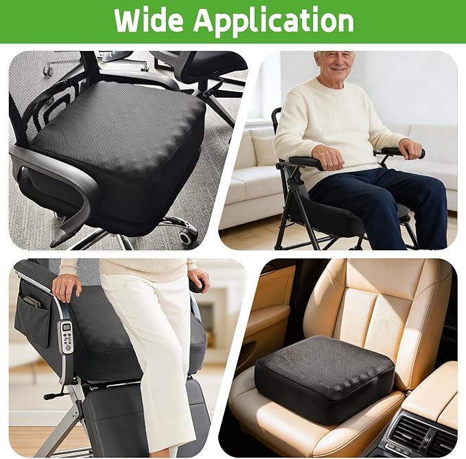 5.9" Extra Thick Chair Cushions, Office Chair Booster Seat Cushion 17.7x15.7x5.9 Inch Foam Recliner Cushions with Zipper Removable Mesh Fabric Cover